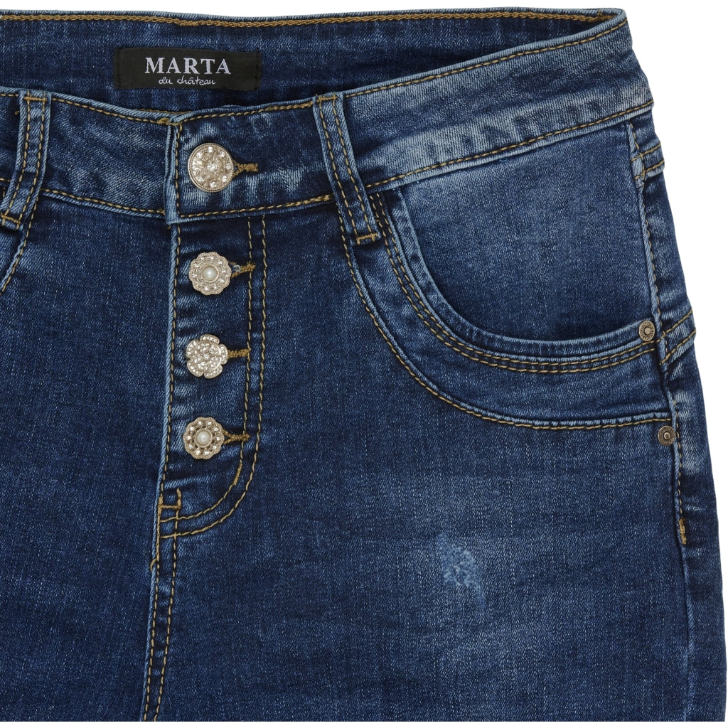 MARTA DU CHATEAU Marta du Chateau dame bukser MdcAmalia Mdc175-26166 Jeans Dark Blue Denim