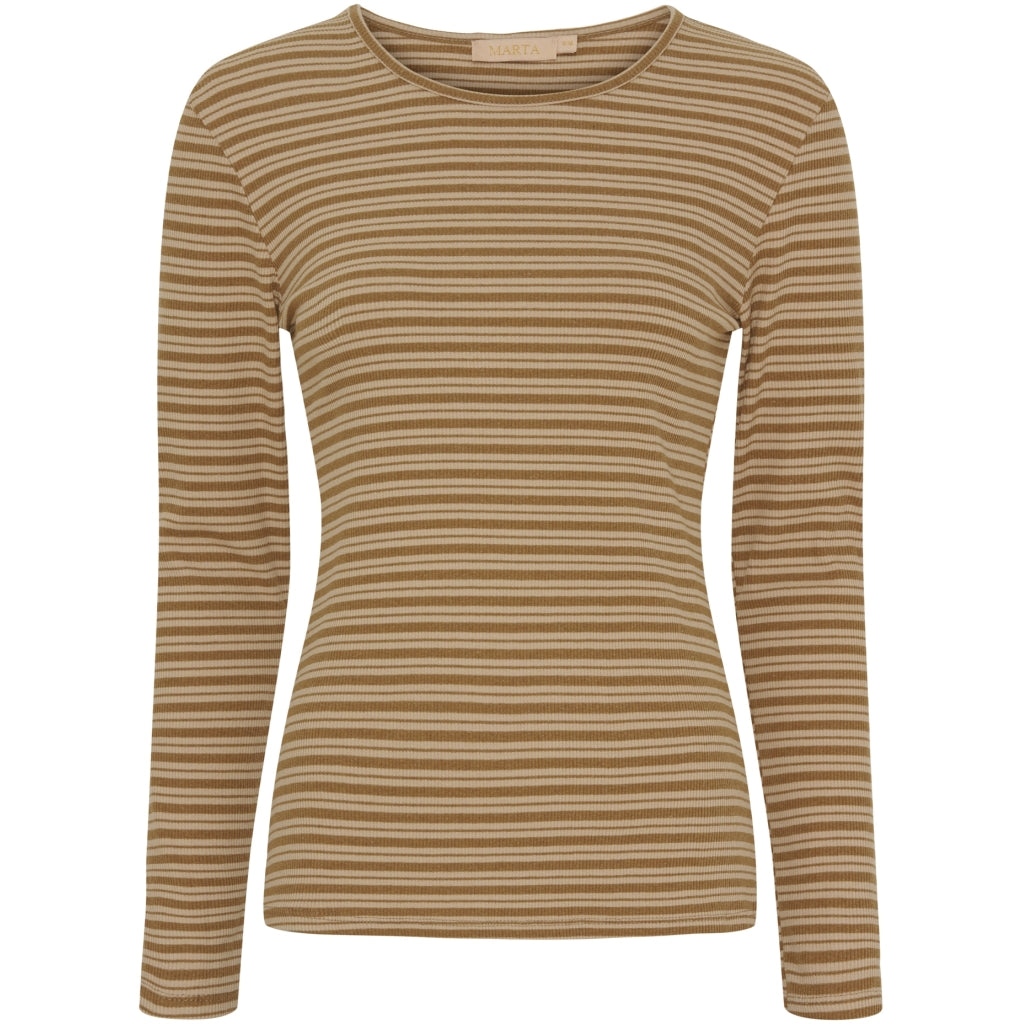 MARTA DU CHATEAU Marta du Chateau dame langærmet tee MdcNoemie 6546 T-shirt Camello/Beige