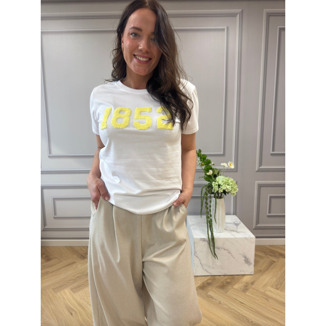 MARTA DU CHATEAU Marta du Chateau dame skjorte T-shirt White/Yellow