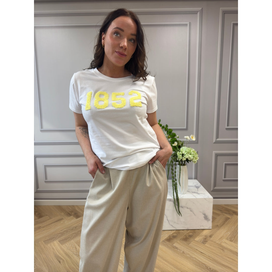 MARTA DU CHATEAU Marta du Chateau dame skjorte T-shirt White/Yellow