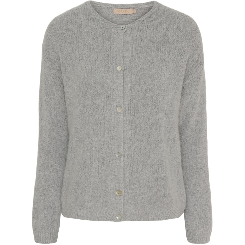 MARTA DU CHATEAU Marta du Chateau dam stickad MdcKiki 2406 Cardigan Light Grey