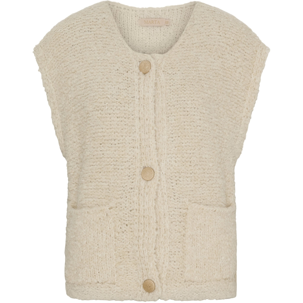 MARTA DU CHATEAU Marta du Chateau dame strik vest MdcAura 5172 Vest Beige