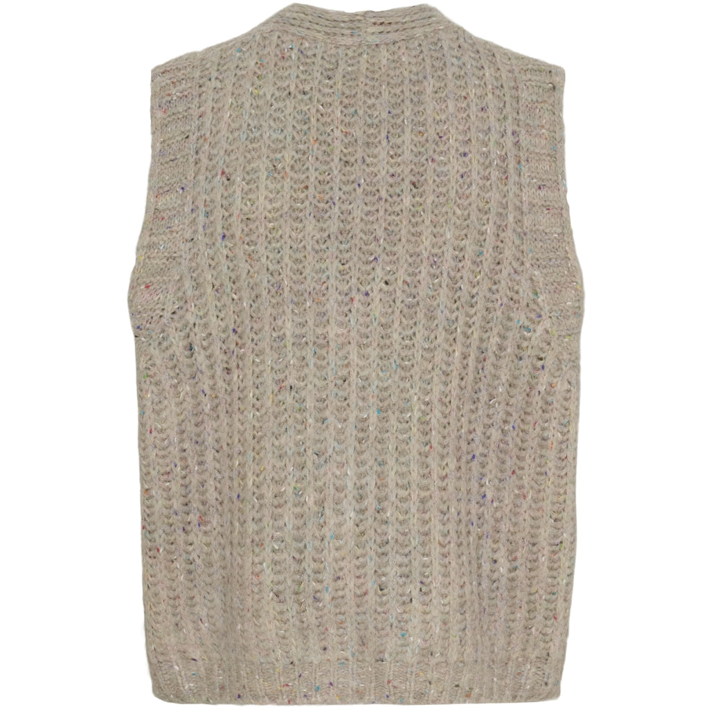 MARTA DU CHATEAU Marta du Chateau dame strik vest MdcOdile A0029 Knit Beige