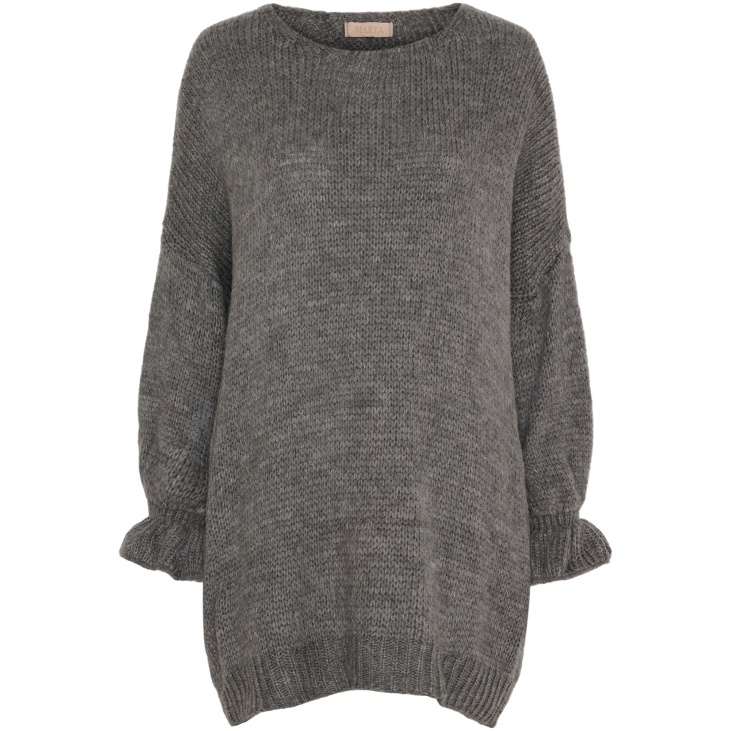 MARTA DU CHATEAU Marta du Chateau dame strikkjole MdcFloriane 9346 Knit dress Medium Grey m1006