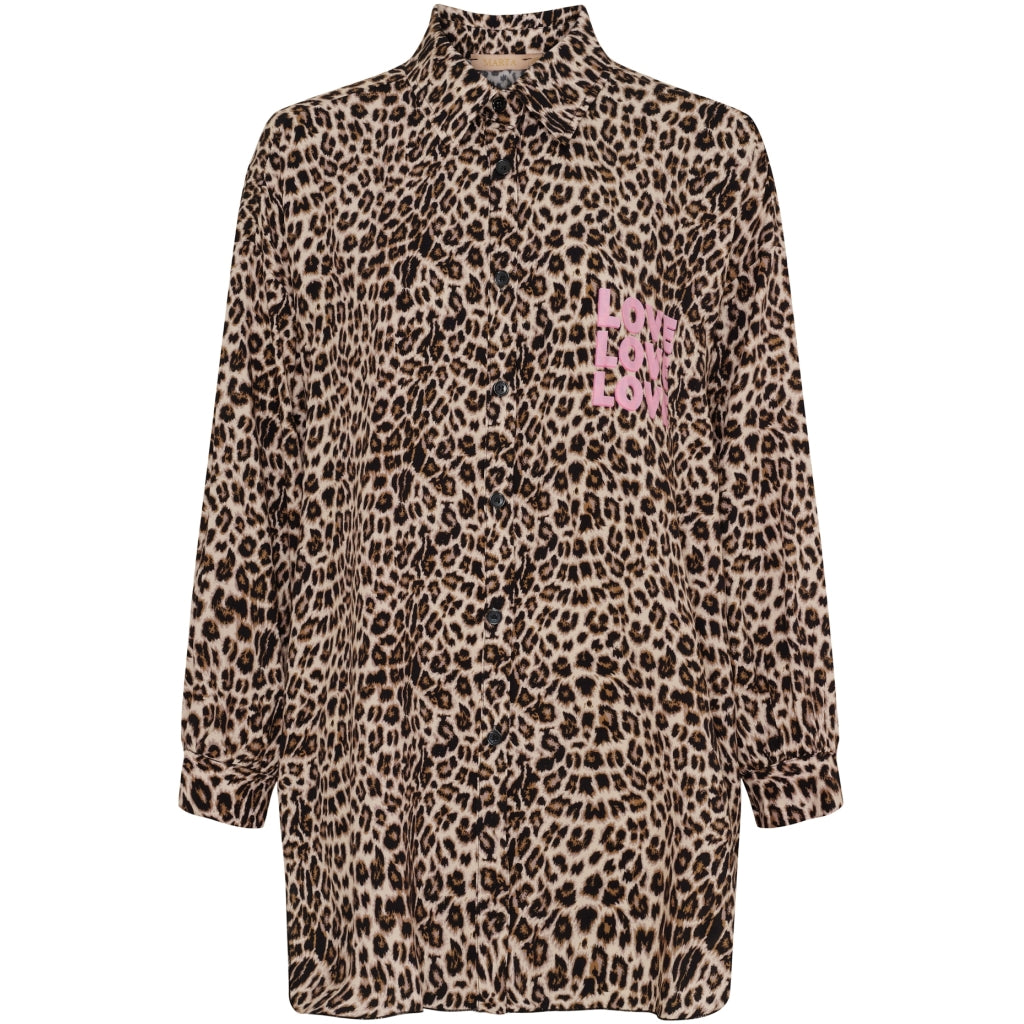 MARTA DU CHATEAU Marta du Chateau dame trøje MdcMarine 6212 Shirt Leopard