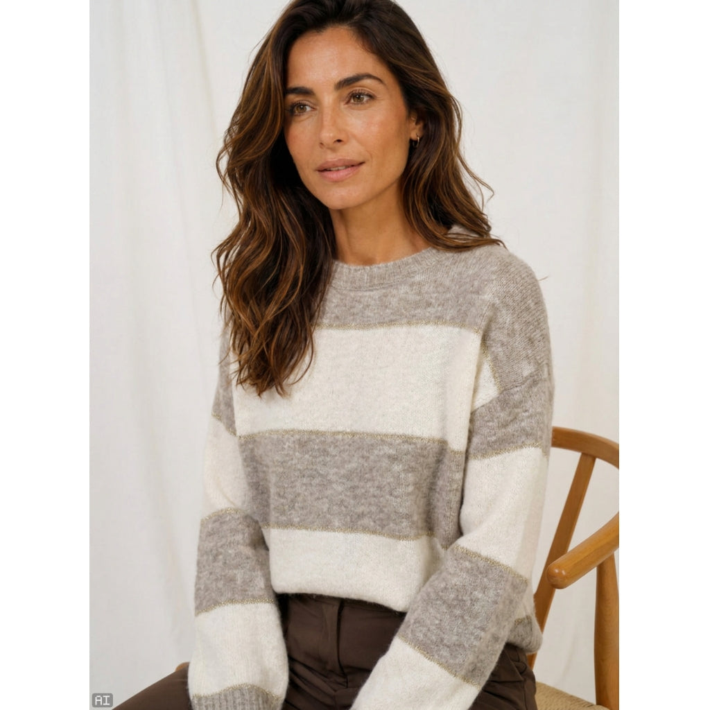 MARTA DU CHATEAU Marta du Cheatau Dam Stickad MdcWildflower 3193-1 Knit Beige