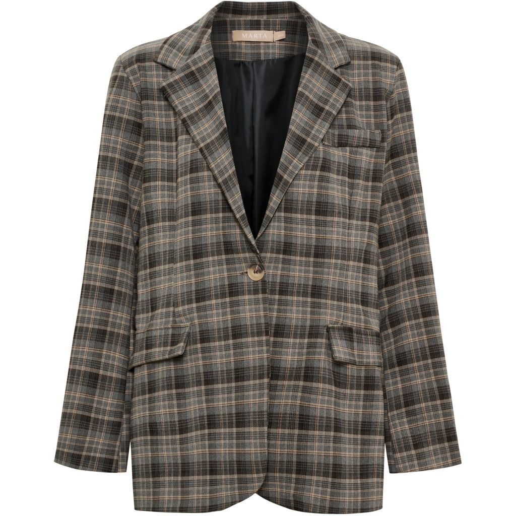 MARTA DU CHATEAU Marta du chateau Dam Blazer MdcCharm 15502 Rutig Blazer Grey