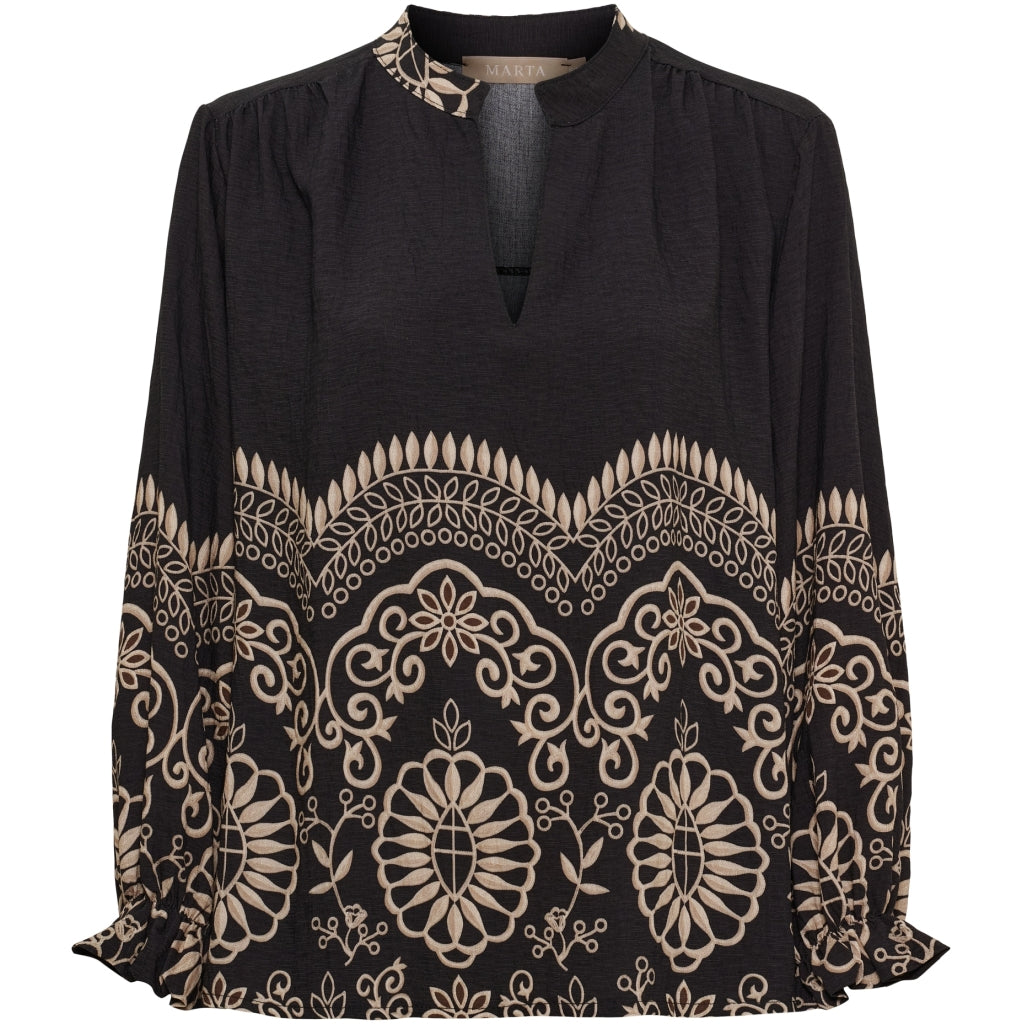MARTA DU CHATEAU Marta du chateau Dam Blus MdcLinden 8567 Blouse Black1034tpb