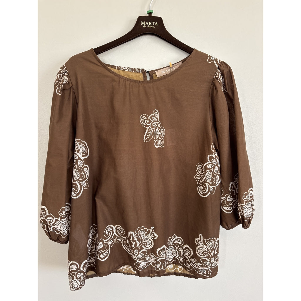 MARTA DU CHATEAU Marta du chateau Dam Blus MdcLupine 8566 Blouse Marrone6906tpk