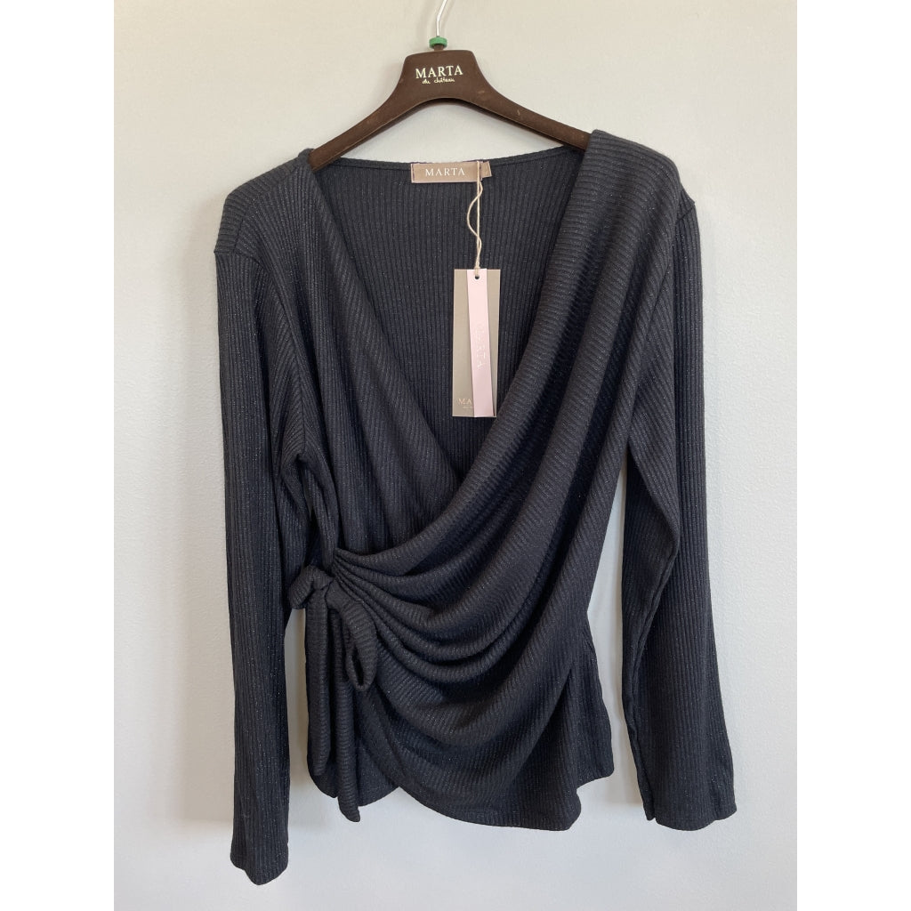 MARTA DU CHATEAU Marta du chateau Dam Blus MdcTalina 1612- Blouse Black