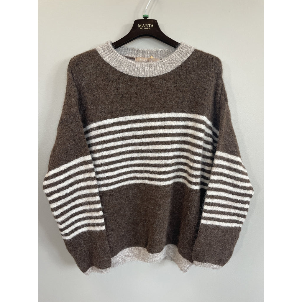 MARTA DU CHATEAU Marta du chateau Dam Stickad MdcSicilia 8155- Knit Choco