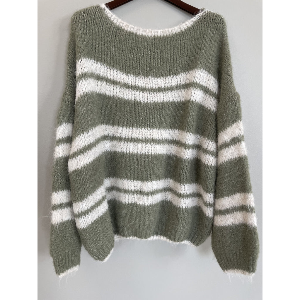 MARTA DU CHATEAU Marta du chateau Dam Stickat MdcAvellina 65969 Knit Salvia/Beige