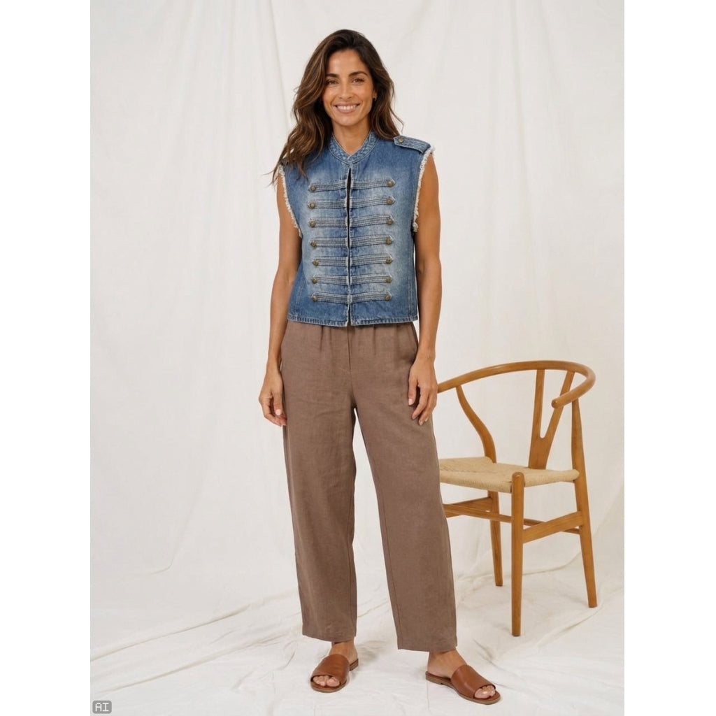 MARTA DU CHATEAU Marta du chateau Dame Väst MDCHOLIDAY 268678 Vest Denim