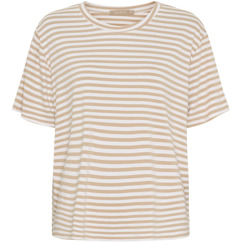 MARTA DU CHATEAU Marta du chateau dam T-shirt MdcEnrica 258036 T-shirt Beige Stripe