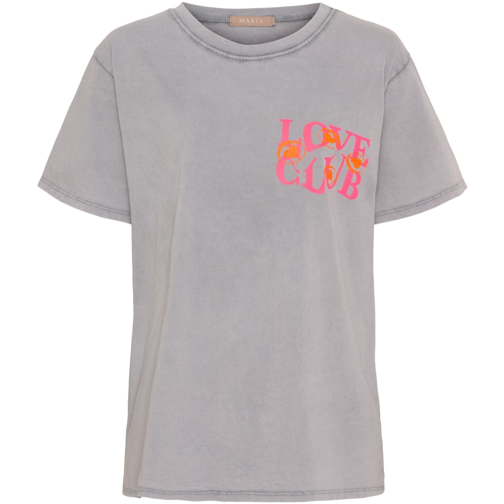 MARTA DU CHATEAU Marta du chateau dam T-shirt MdcInge -0532 T-shirt Grigio medio/Pink Fluo CW