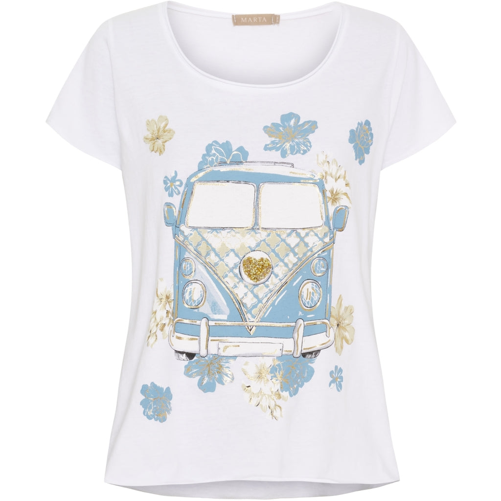 MARTA DU CHATEAU Marta du chateau dam T-shirt MdcMarie 1535 T-shirt White VW Celeste