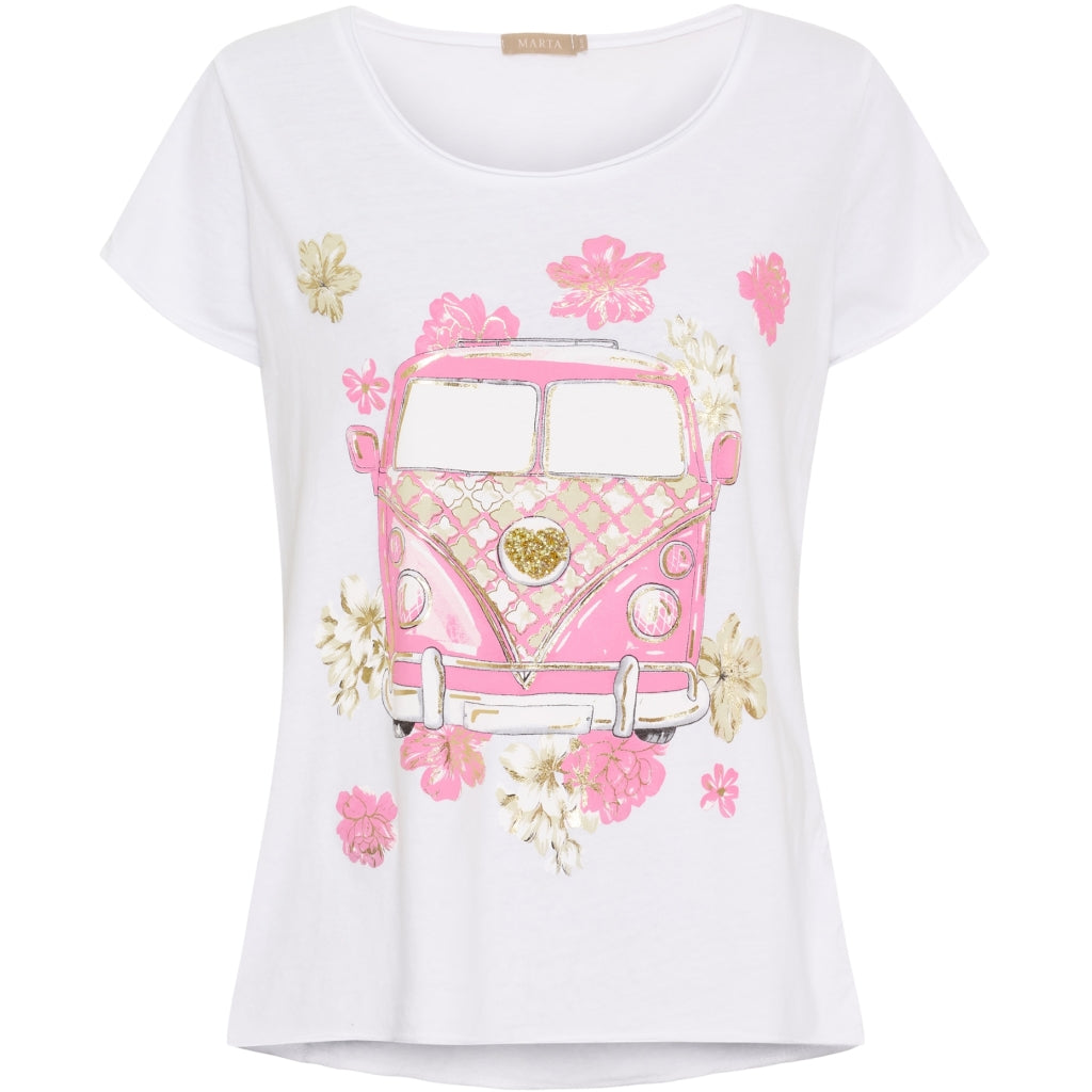 MARTA DU CHATEAU Marta du chateau dam T-shirt MdcMarie 1535 T-shirt White VW Rosa Baby