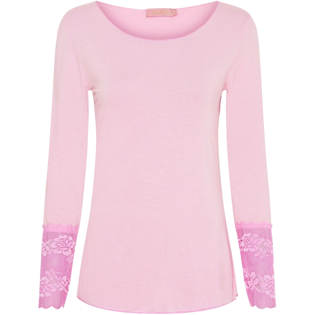 MARTA DU CHATEAU Marta du chateau dam blus 11297 T-shirt long sleeves Rosa Baby