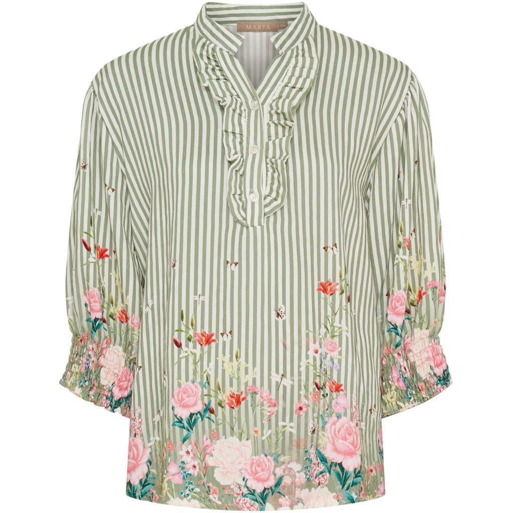 MARTA DU CHATEAU Marta du chateau dam blus MdcCharlie 6892 Shirt Kaki4837