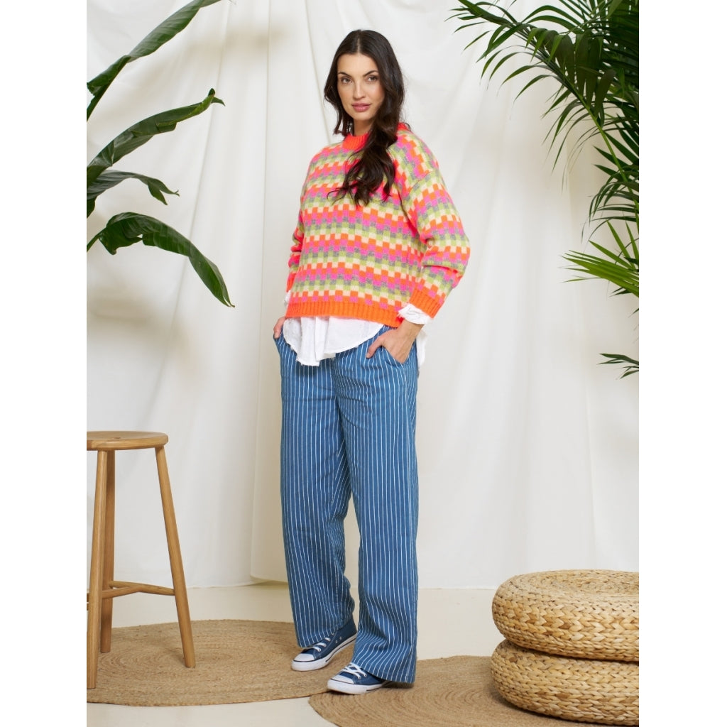 MARTA DU CHATEAU Marta du chateau dam byxor MdcNinette 6009 Pant Medium Blue