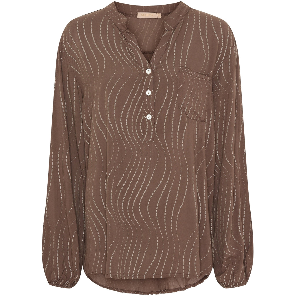 MARTA DU CHATEAU Marta du chateau dam skjorta 8500 Shirt AWBrown/Silver