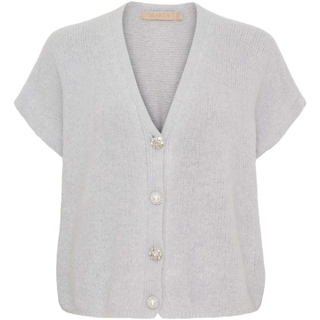 MARTA DU CHATEAU Marta du chateau dam stickad väst MdcCassia 24002 Knit Vest Light Grey