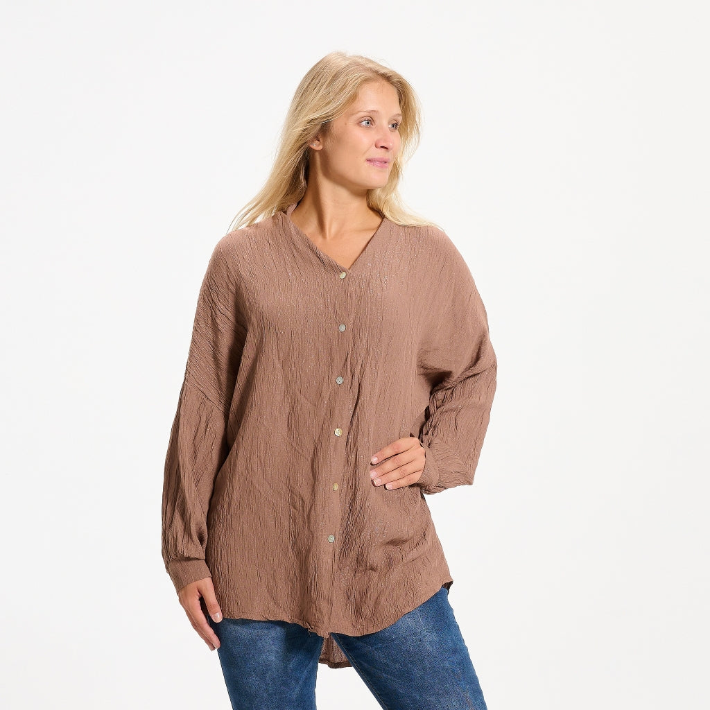 MARTA DU CHATEAU Marta du chateau dam skjorta 7049 Shirt Cappucino
