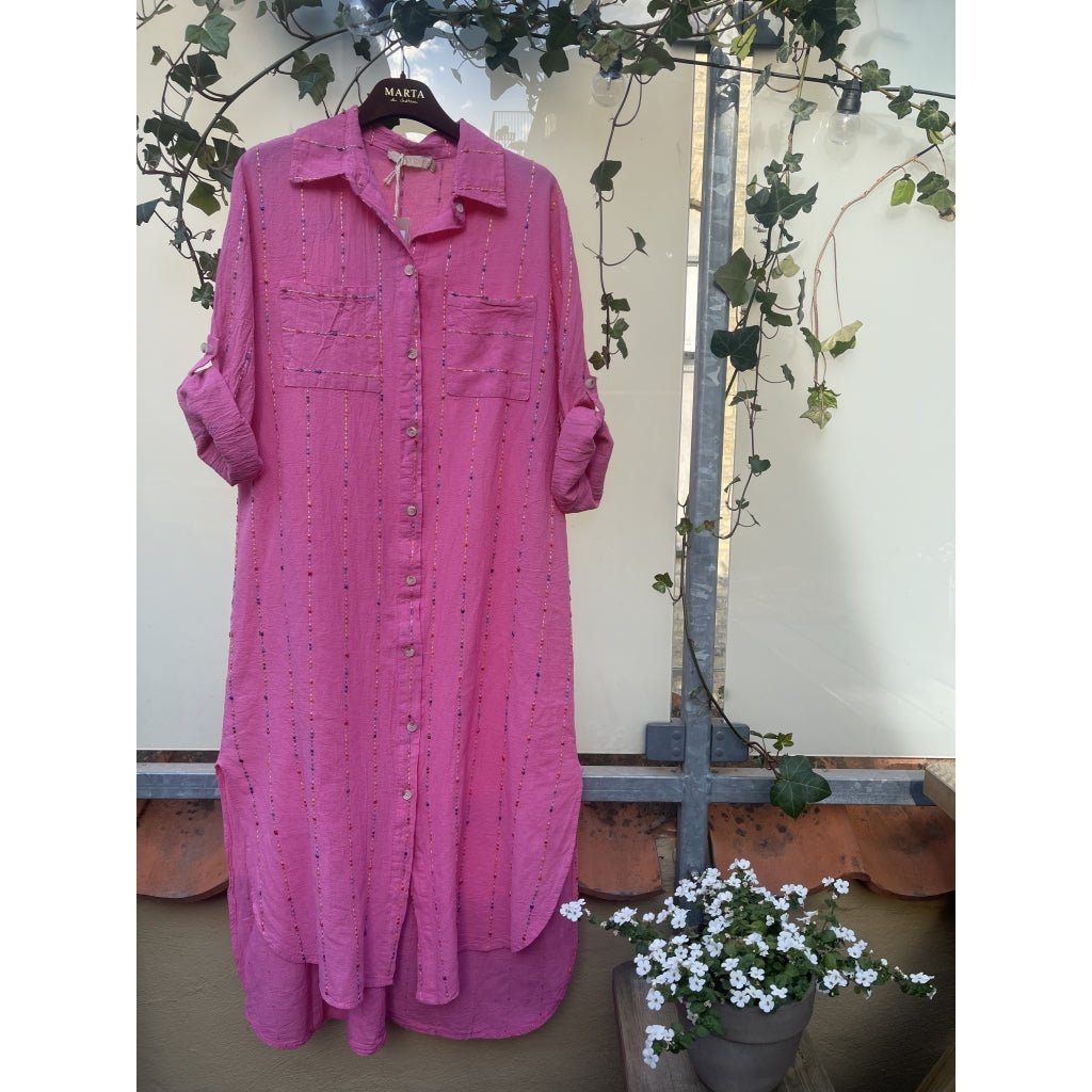 MARTA DU CHATEAU Marta du Chateau dam skjortklänning 9259 Dress Fuxia