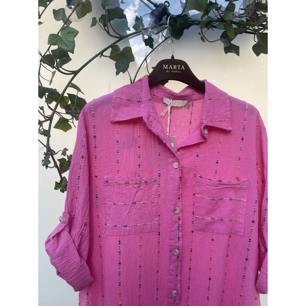 MARTA DU CHATEAU Marta du Chateau dam skjortklänning 9259 Dress Fuxia