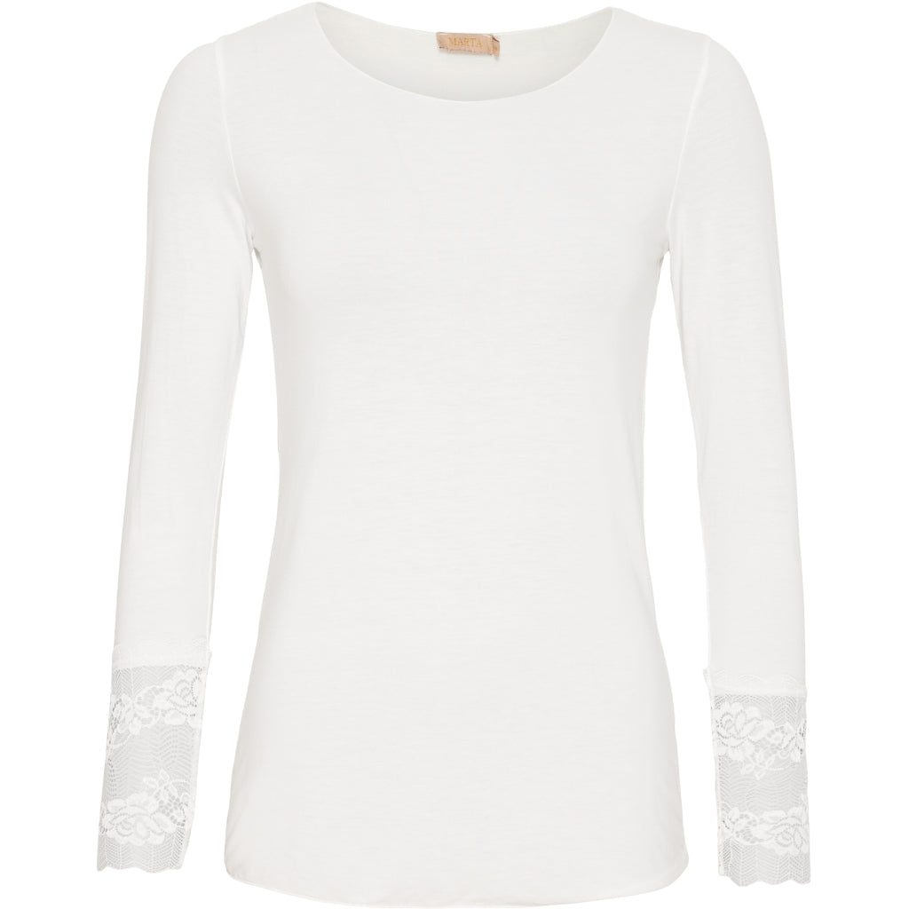 MARTA DU CHATEAU Marta du chateau dam blus 11297 T-shirt long sleeves White