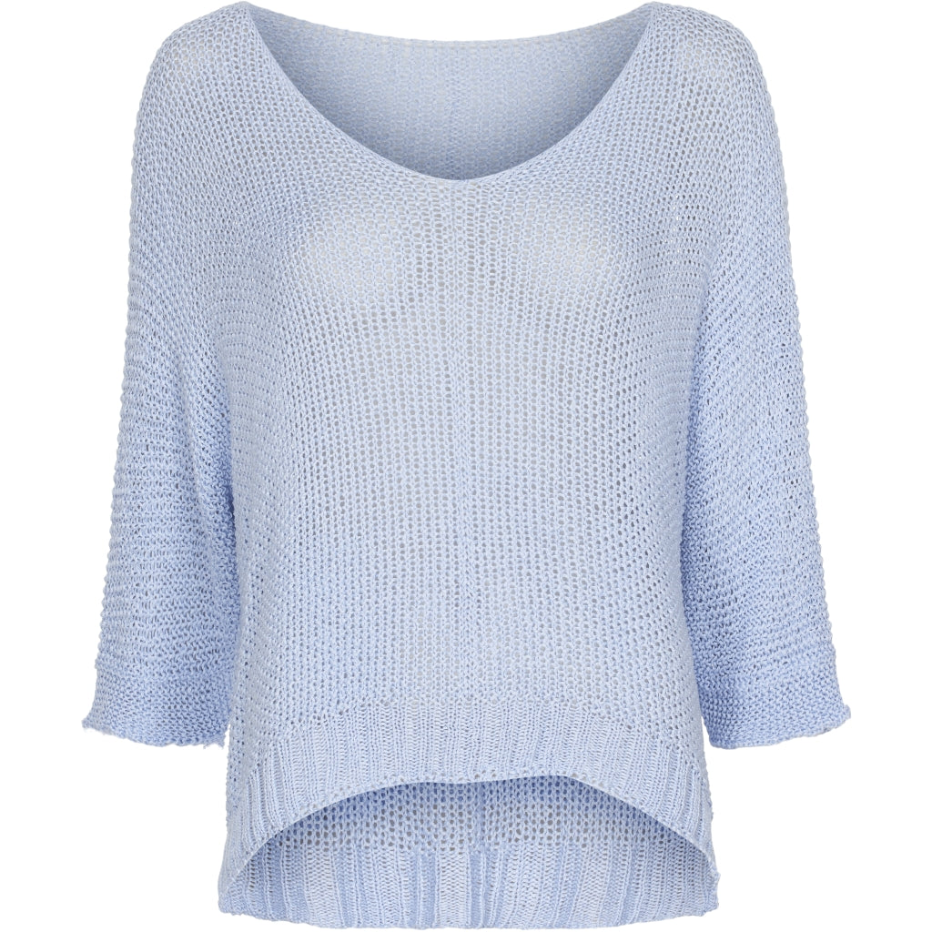 MARTA DU CHATEAU Marta du chateau dam stickad tröja 7010 Knit Light blue